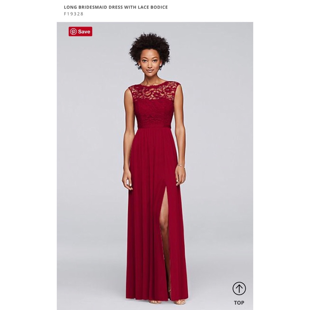 David’s Bridal Bridesmaid’s Dress w/lace bodice